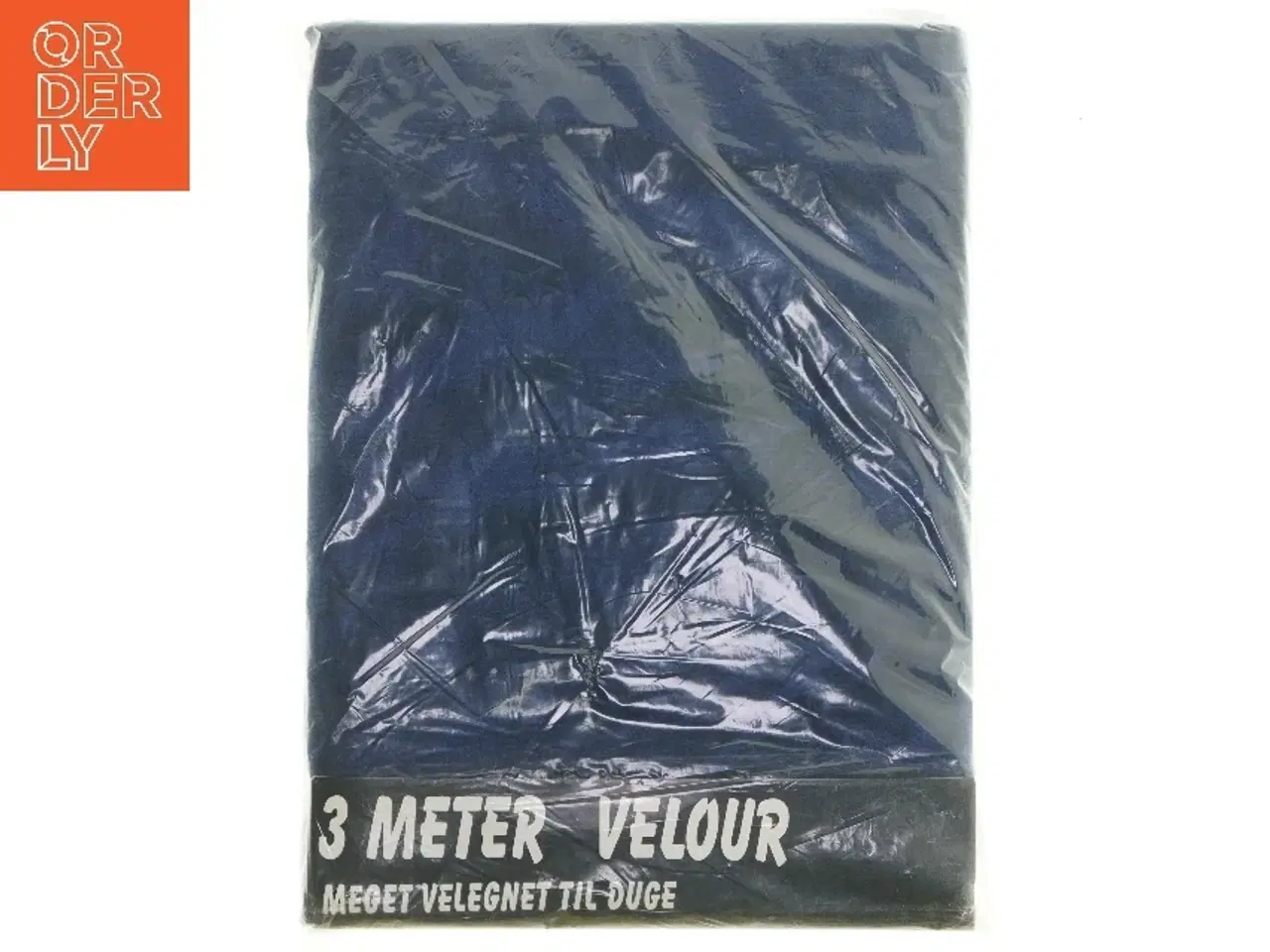 Billede 1 - Blå velourstof, 3 meter (str. 150x300 cm)