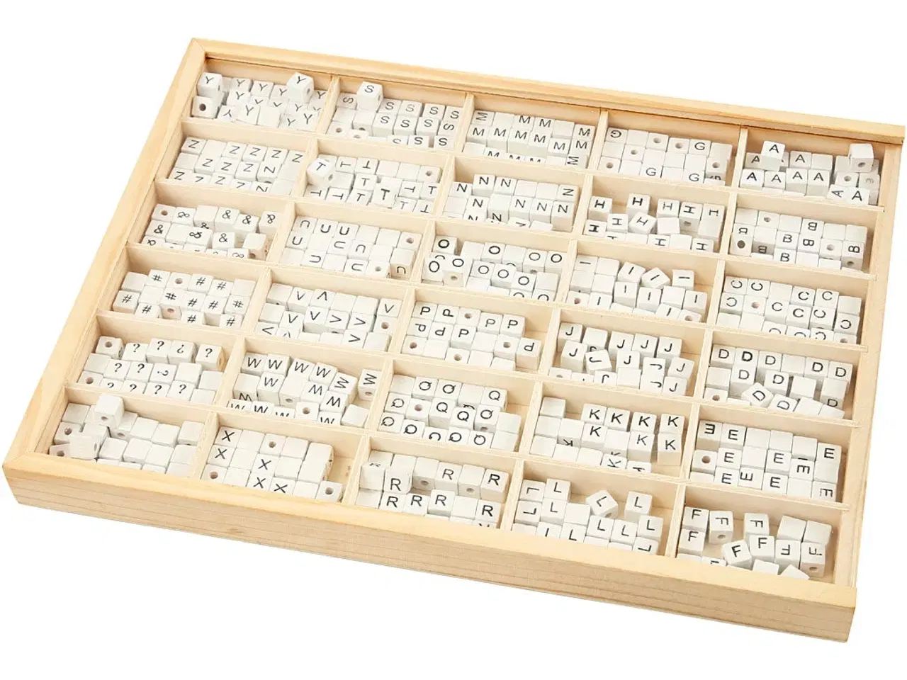 Billede 1 - Hvide Bogstavperler A-Z & Specialtegn, 750 stk.