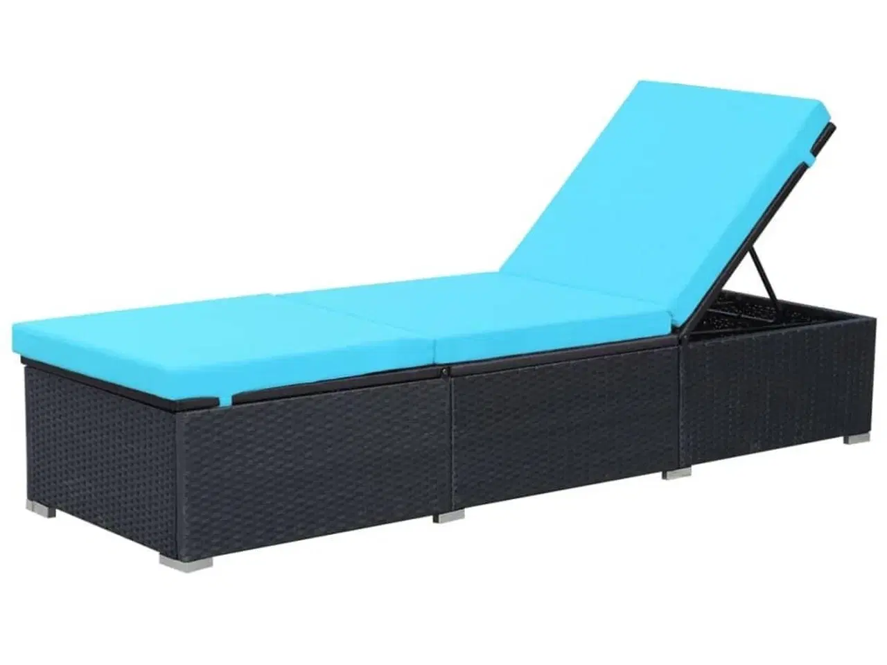 Billede 2 - Liggestol med hynde polyrattan sort