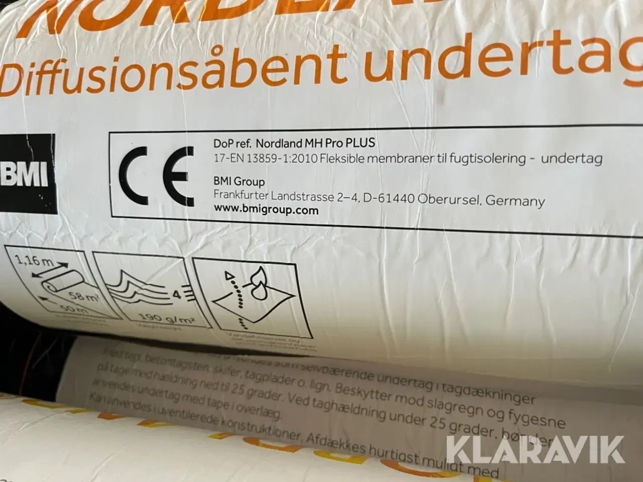 Billede 4 - LOT: Undertag Nordland MH Pro PLUS diffusions åben - 50 ruller