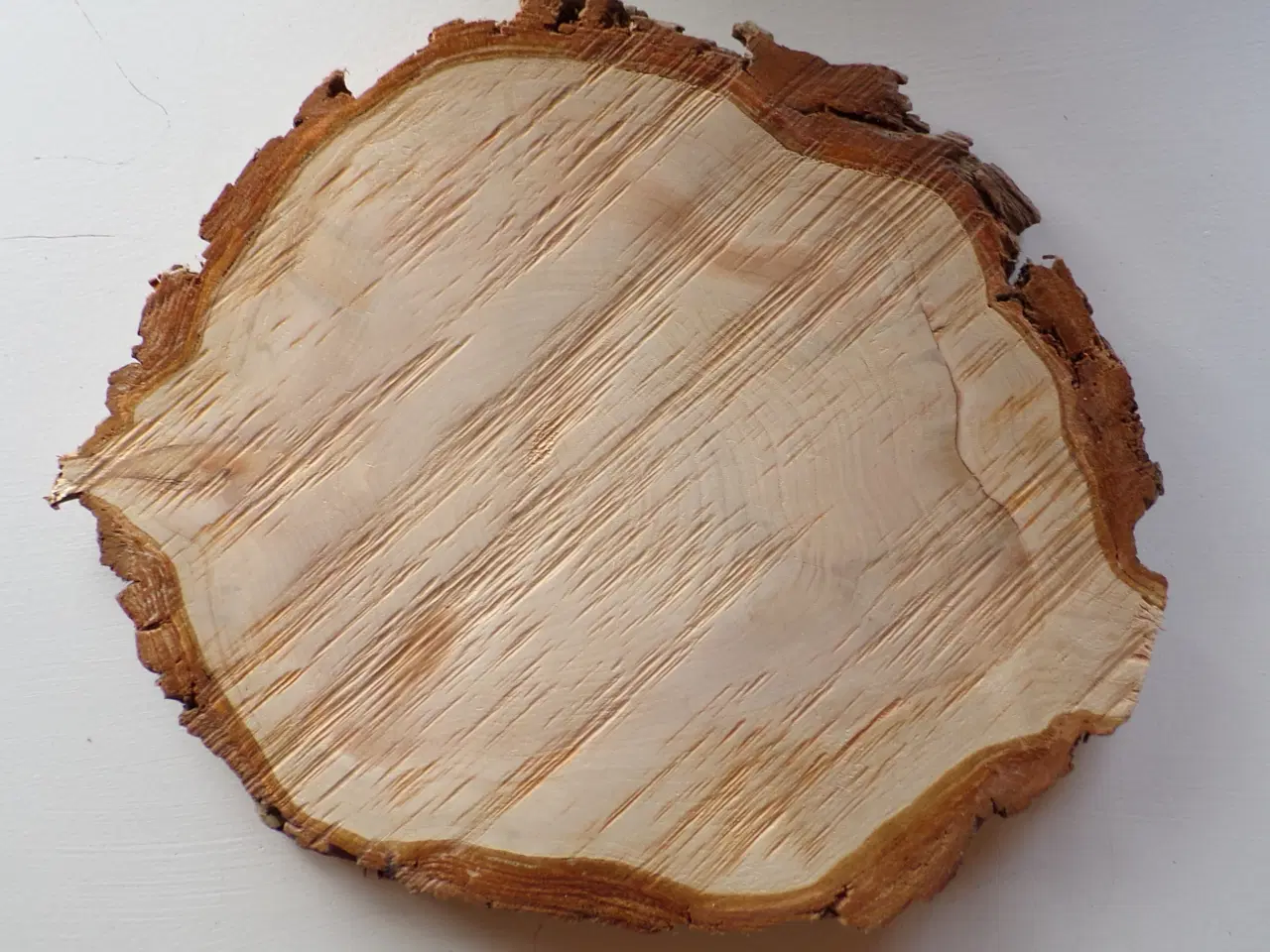 Billede 2 - NY Thuja Træskive med bark 35 cm lang