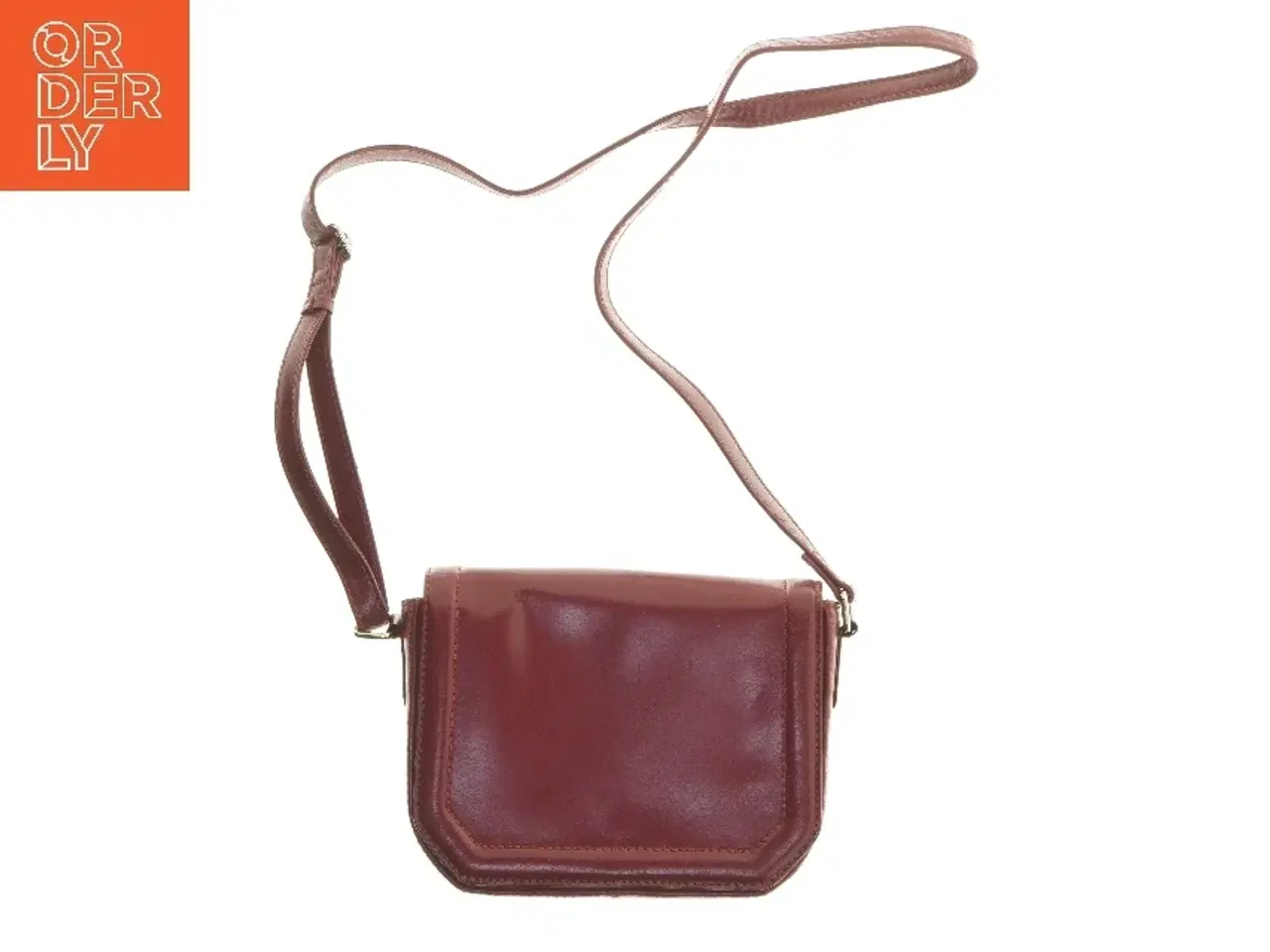 Billede 1 - Rød læder skuldertaske (str. 23x17,5 cm)