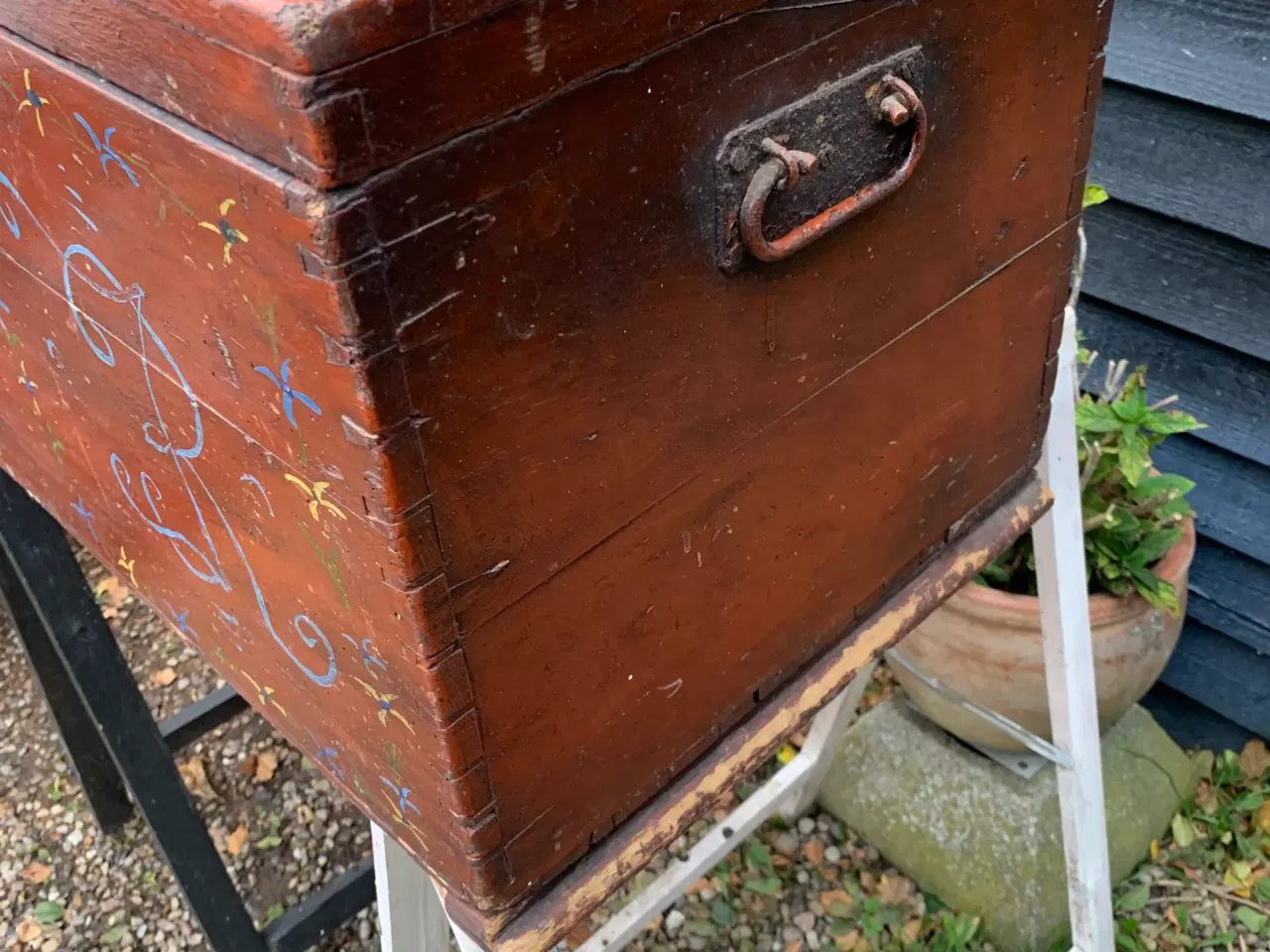 Billede 3 - Antik bemalet kiste