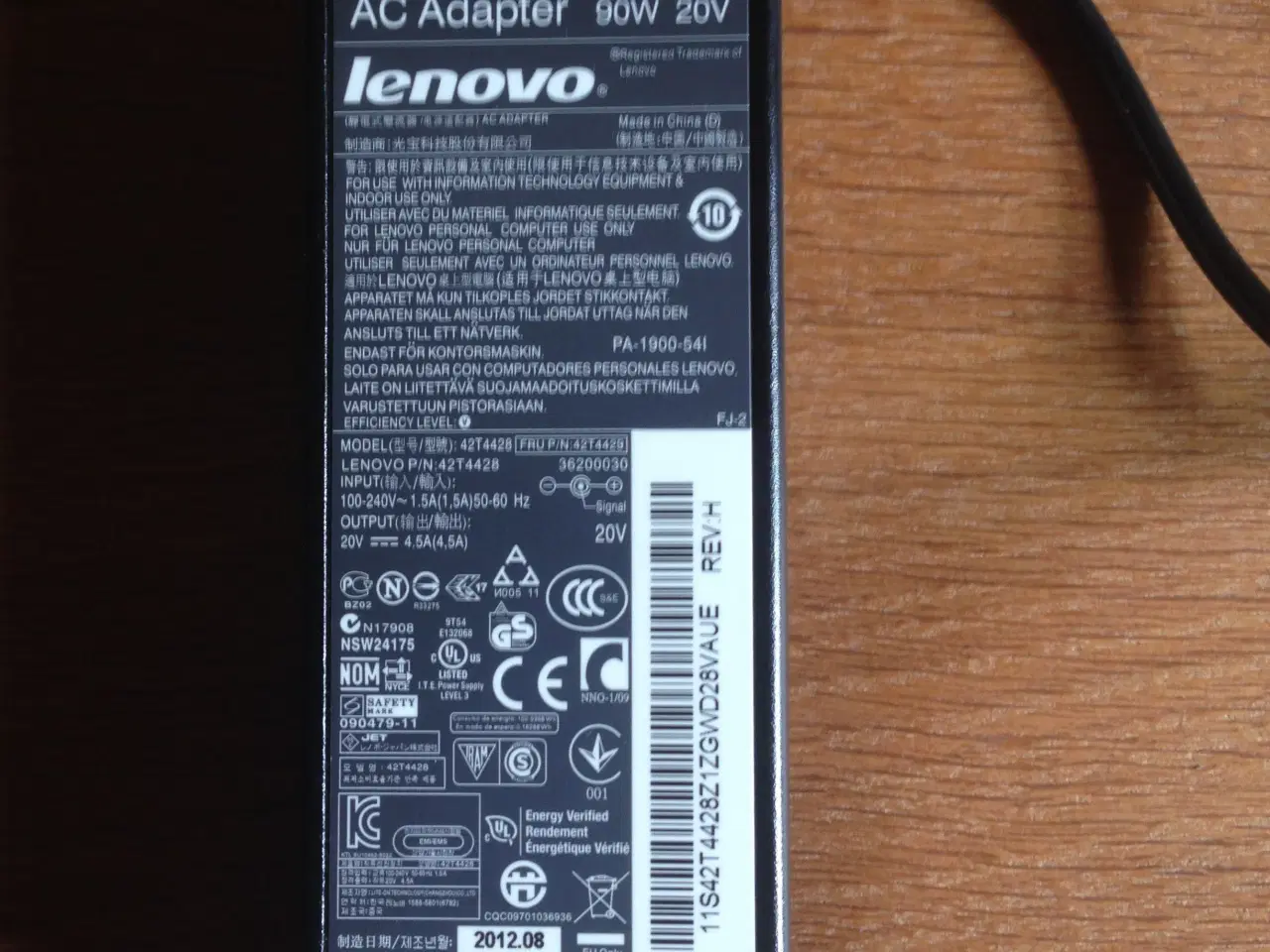 Billede 1 - Strømforsyning LENOVO 90w 20 V