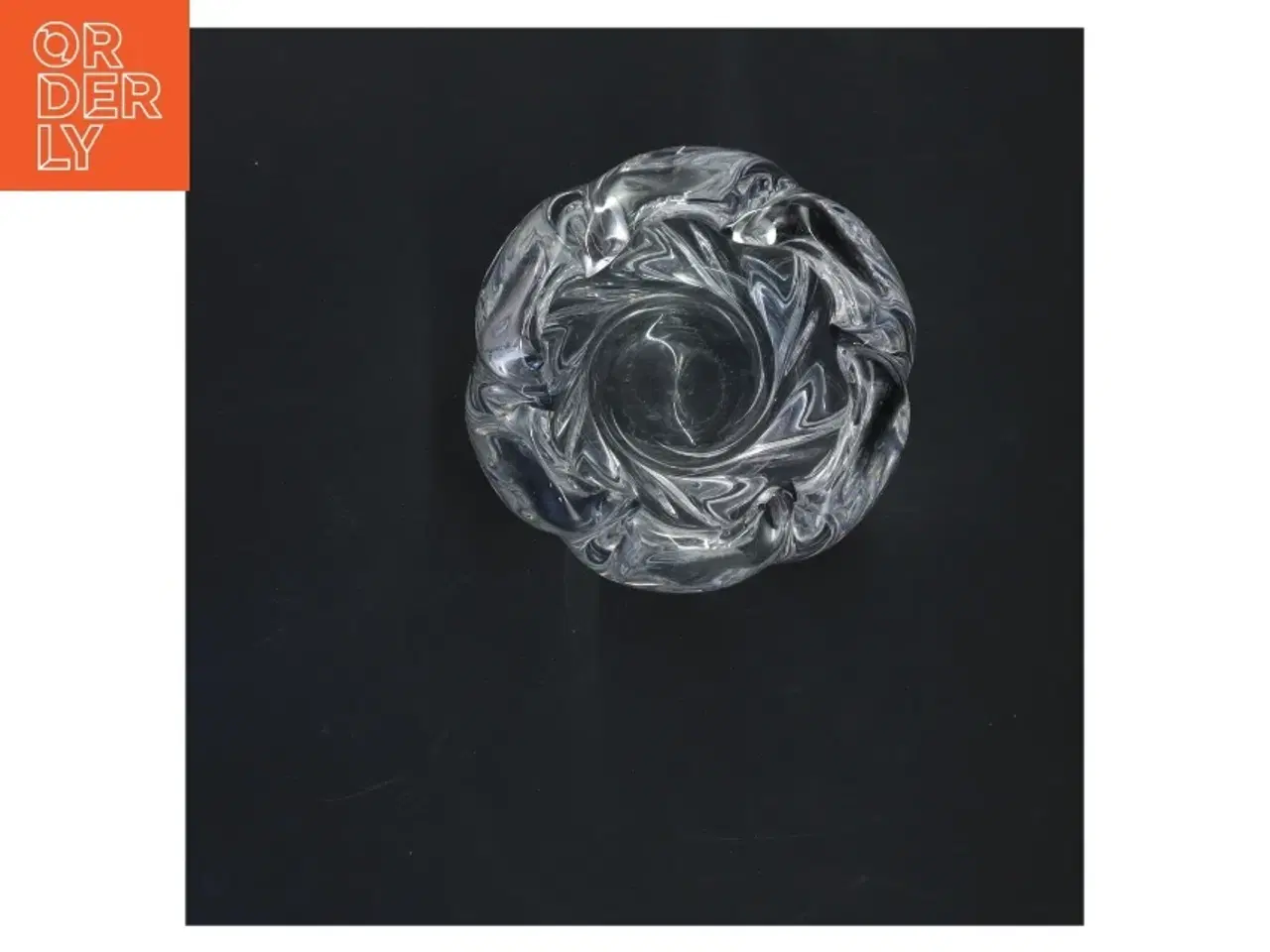 Billede 2 - Orrefors Glasvase med abstrakt design (str. 11x11 cm)