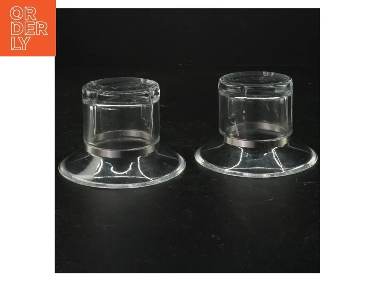 Billede 1 - Gennemsigtige glaslysestager fra Rosendahl (str. Ø 10,5 cm 7 cm)