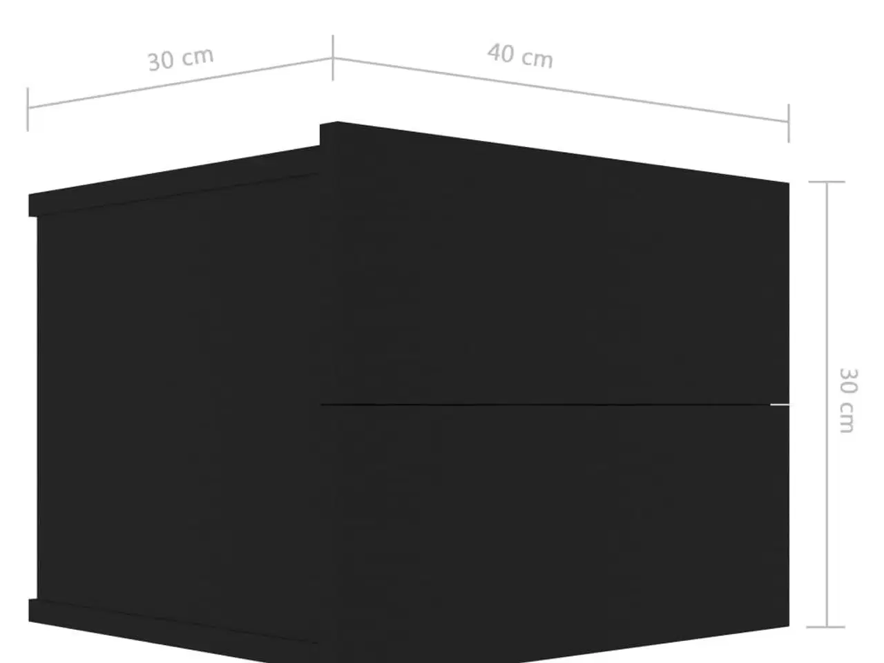 Billede 7 - Sengebord 40x30x30 cm konstrueret træ sort