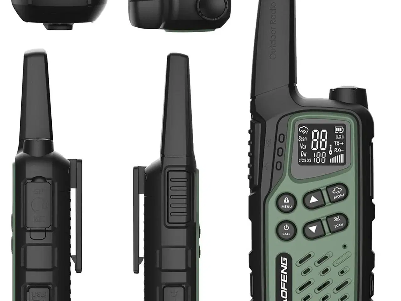 Billede 2 - Walkie talkie BAOFENG BF-T25E – grøn, sæt med 2