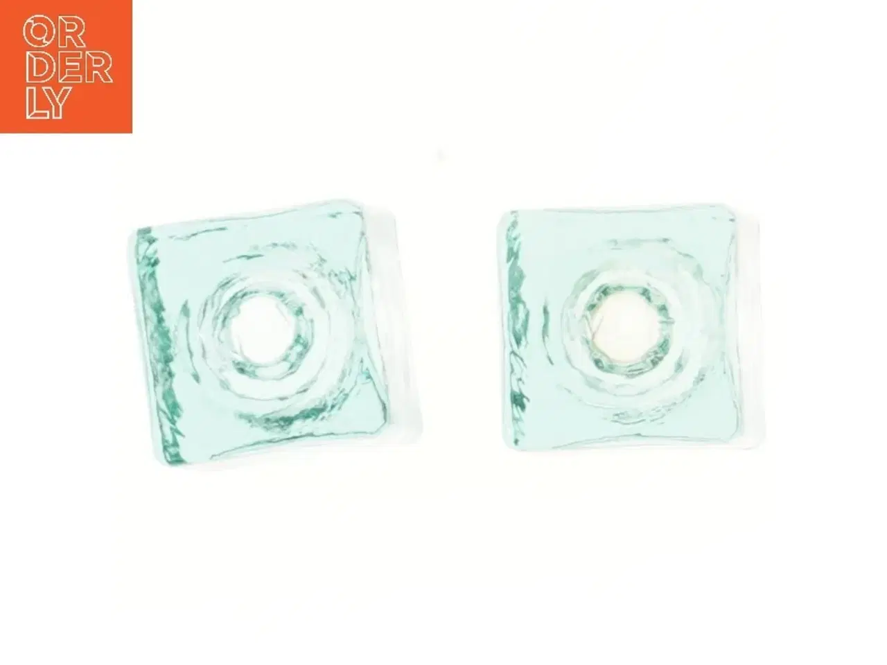 Billede 2 - Glaslysestager, 2 stk. fra Wuf (str. 5,5x5,5 cm)