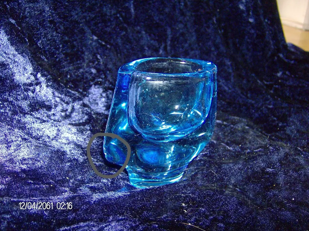 Billede 7 - Blå glas vase 
