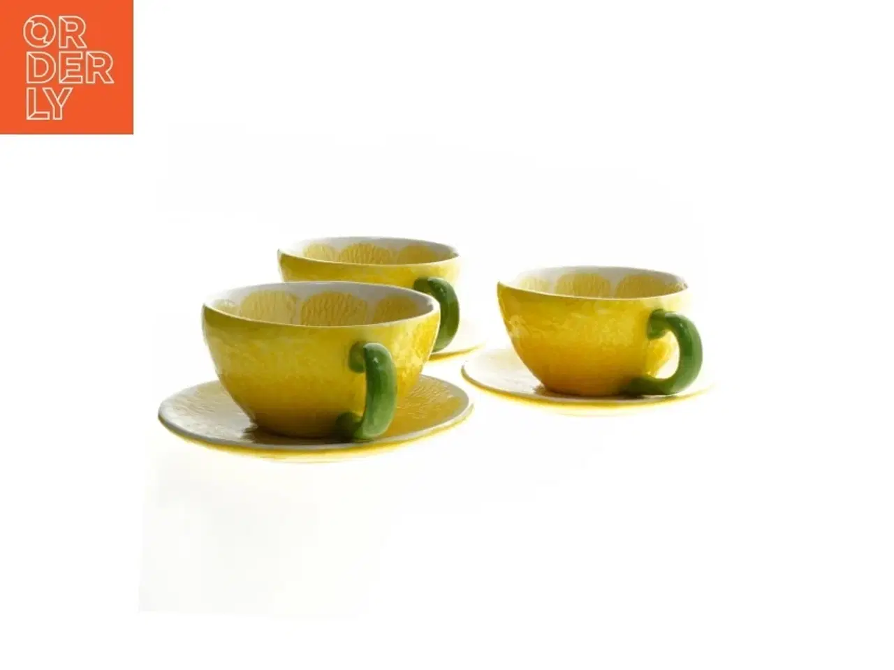 Billede 2 - Citron tekopper med underkop (str. Ø 10 cm og ø 13 cm)