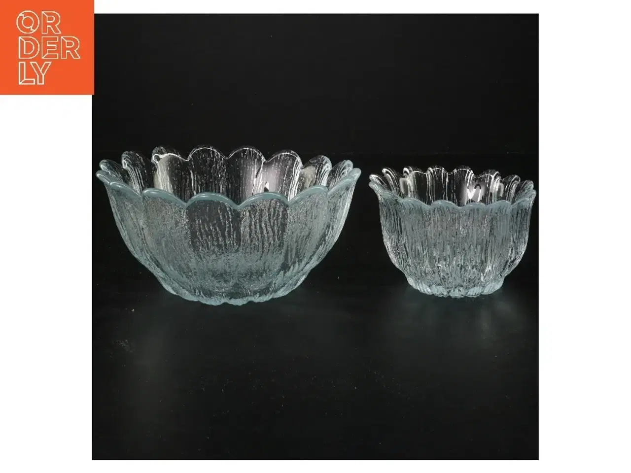 Billede 1 - 2 skåle i glas fra Holmegaard (str. Ø 17 & 10,5 cm)