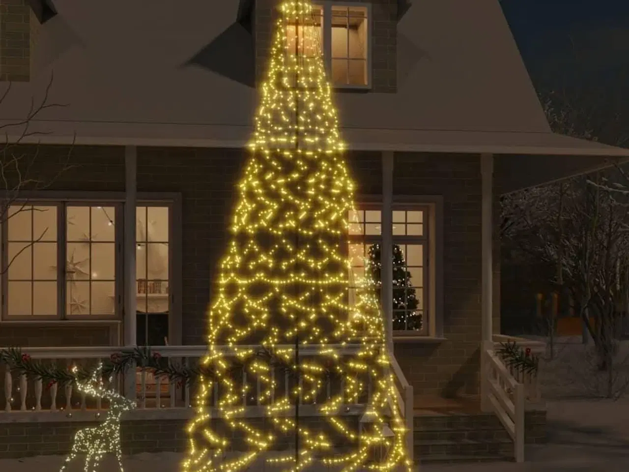 Billede 1 - Juletræ til flagstang 1400 LED'er 500 cm varmt hvidt lys