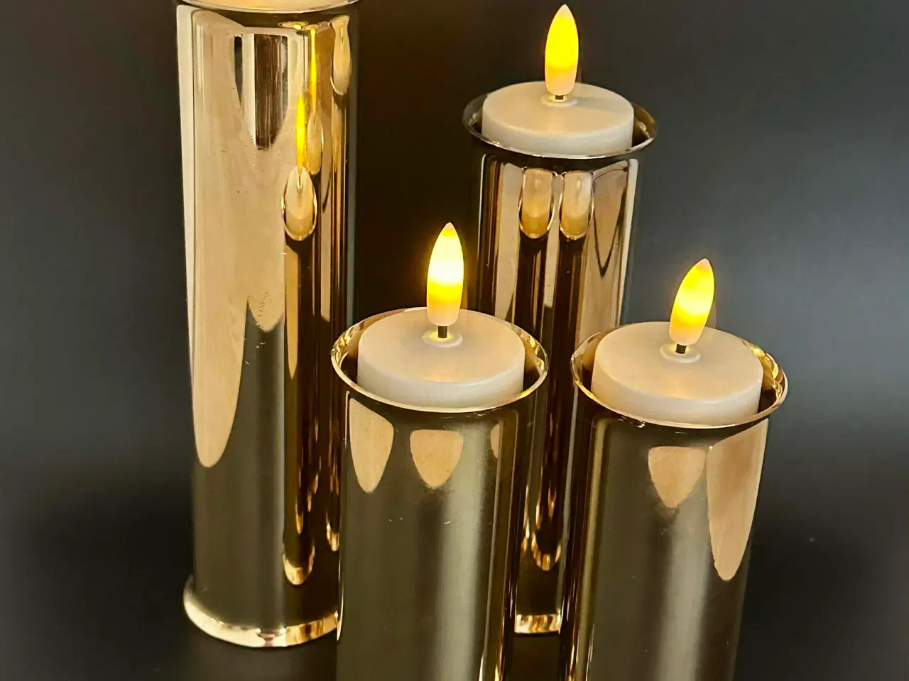 Billede 3 - Vintage Altecco lysestage sæt af forgyldt mesing.