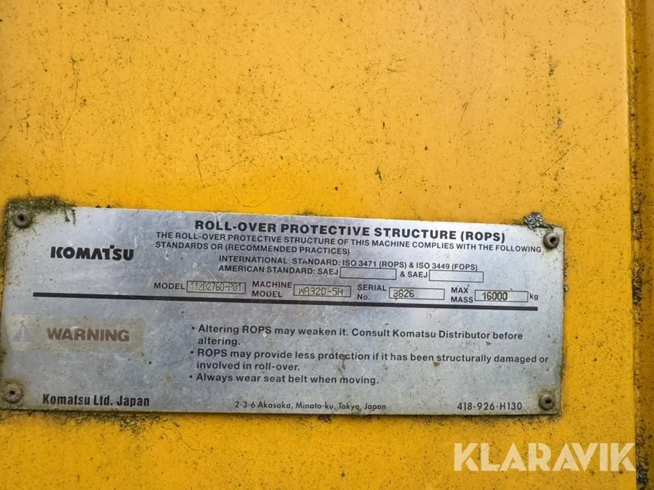 Billede 7 - Gummiged Komatsu WA320-5H