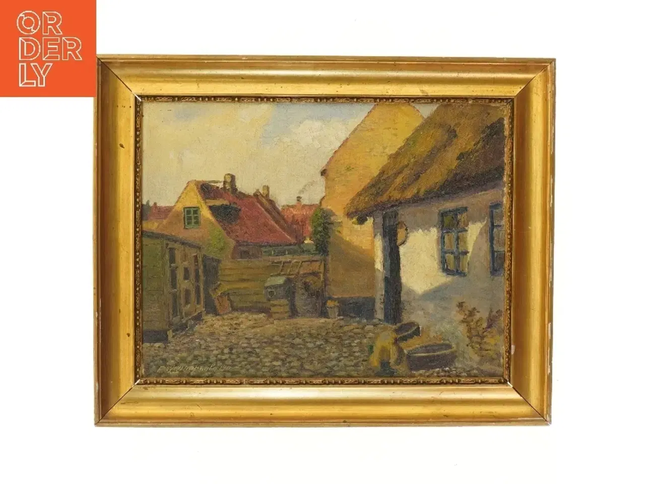 Billede 1 - Maleri med guld ramme (str. 50x40,5 cm)