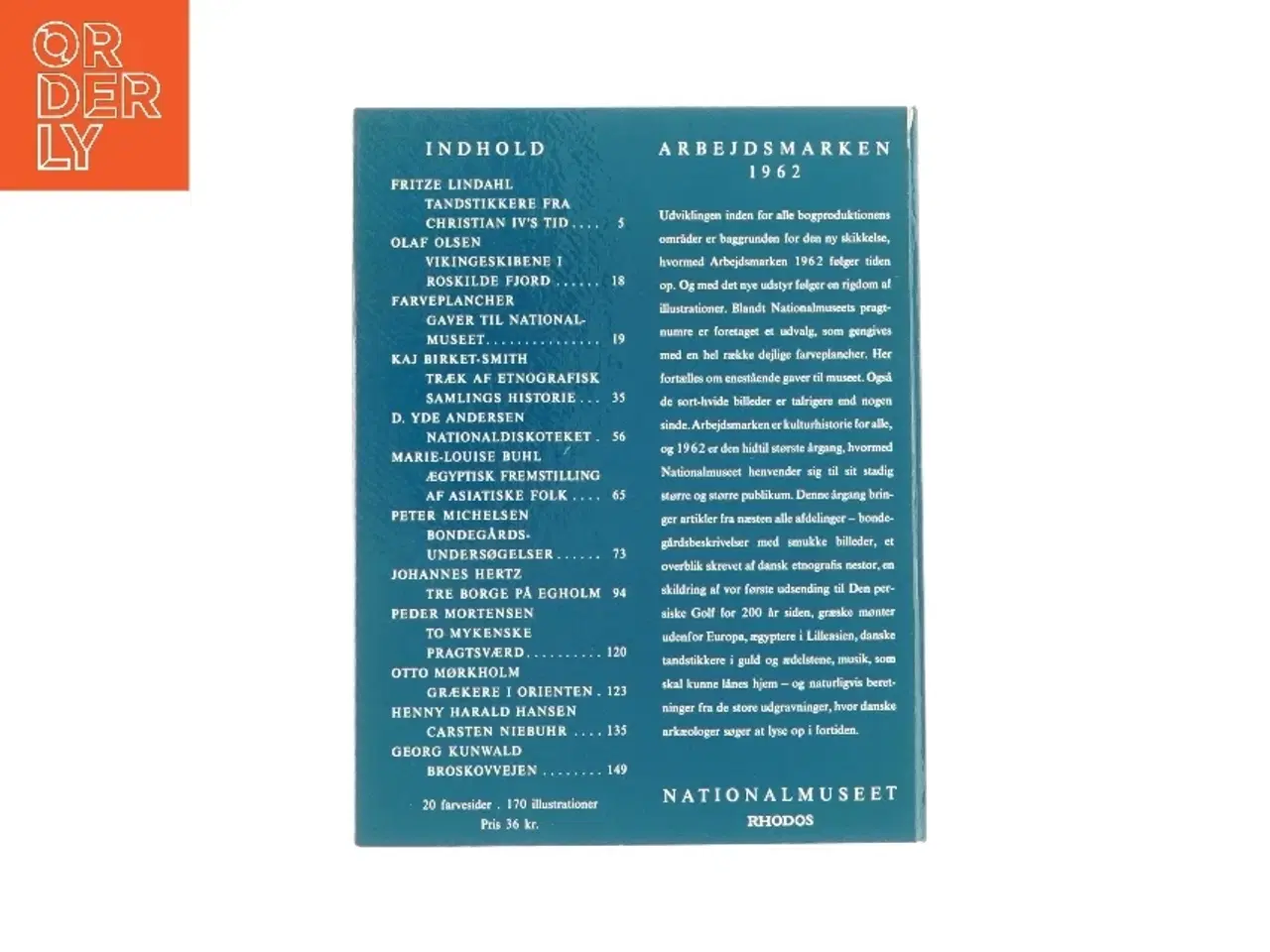 Billede 2 - Nationalmuseets Arbejdsmark 1962 (Bog)