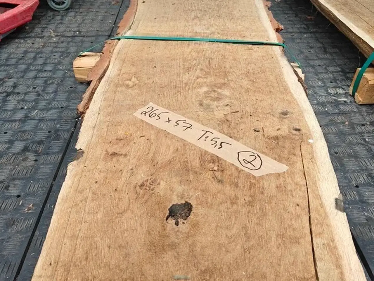 Billede 3 - 1 stk. Egetræsplanke str. 265 x 57 x 5,5