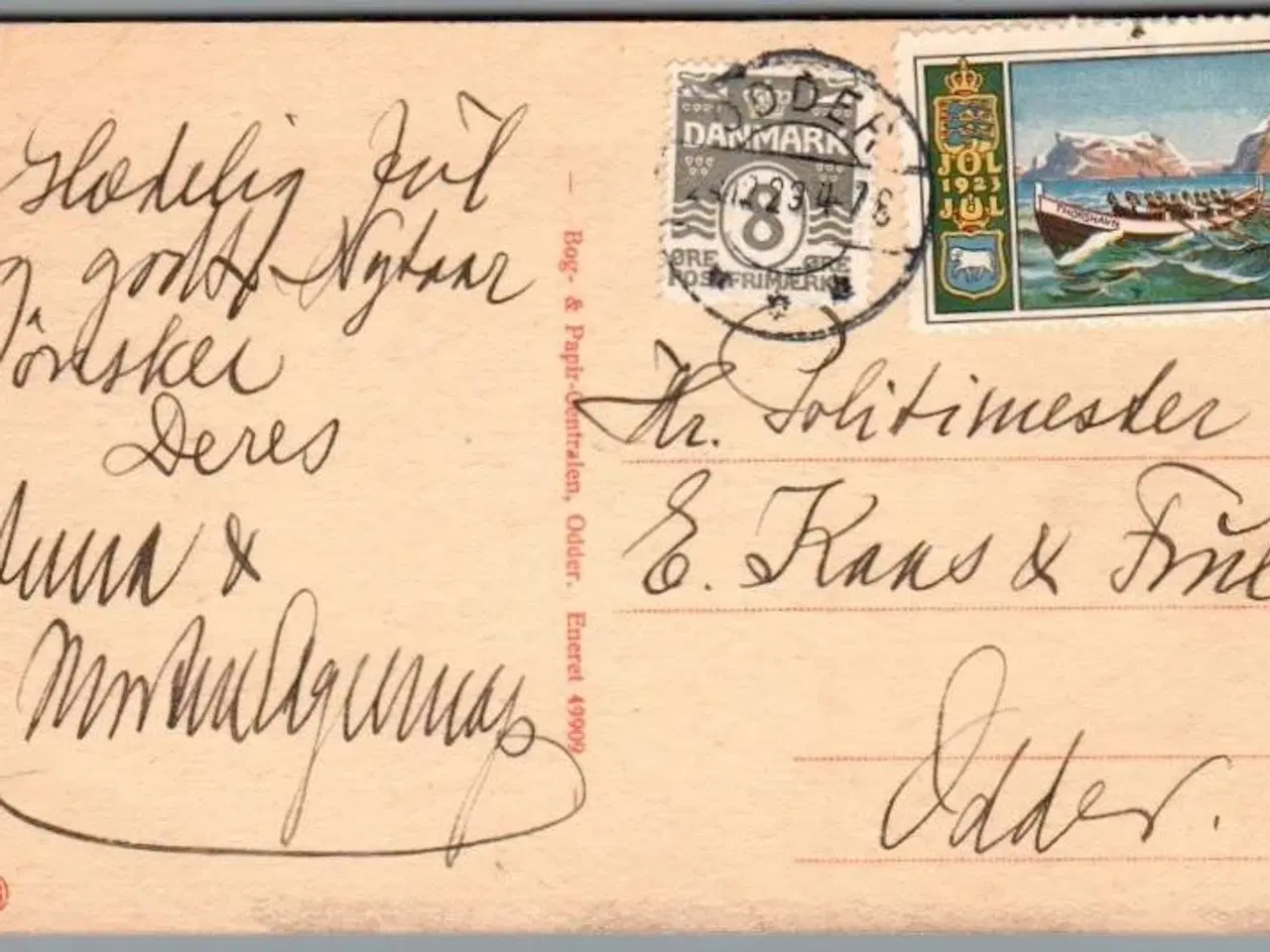 Billede 1 - Julemærke 1923 på Postkort