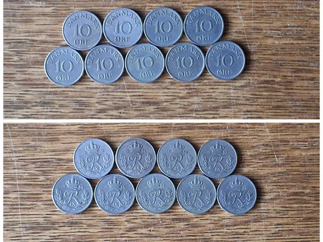 Billede 1 - Mønter, 9 x 10 ØRE, Frederik IX