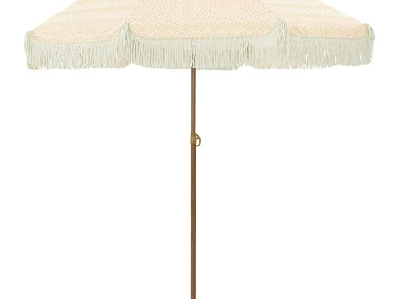 Billede 1 - Parasol Gul og Hvid Ø 160 x 195 cm Stål