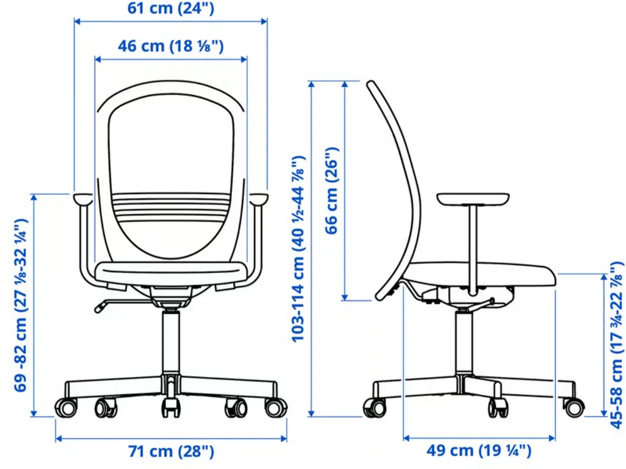 Billede 3 - Kontorstol m armlæn, beige