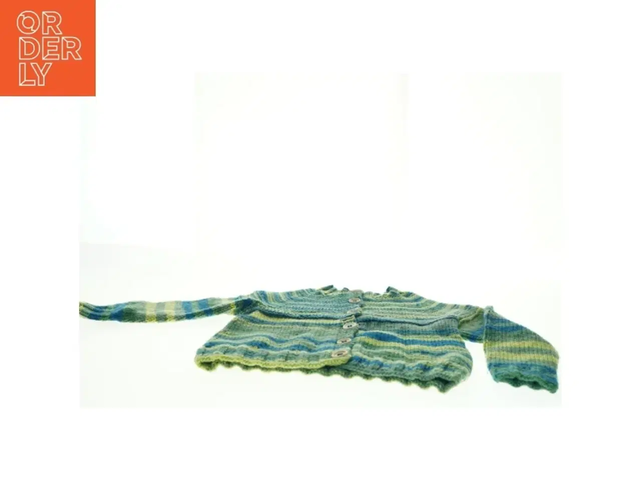 Billede 2 - Strikket børnetrøje (str. 36 x 32 cm ærme 27 og en halv cm)