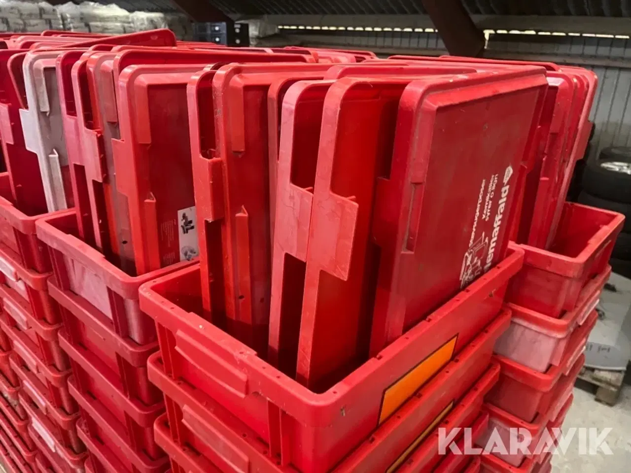 Billede 6 - Røde plastkasser Med låg 42liter 100styk