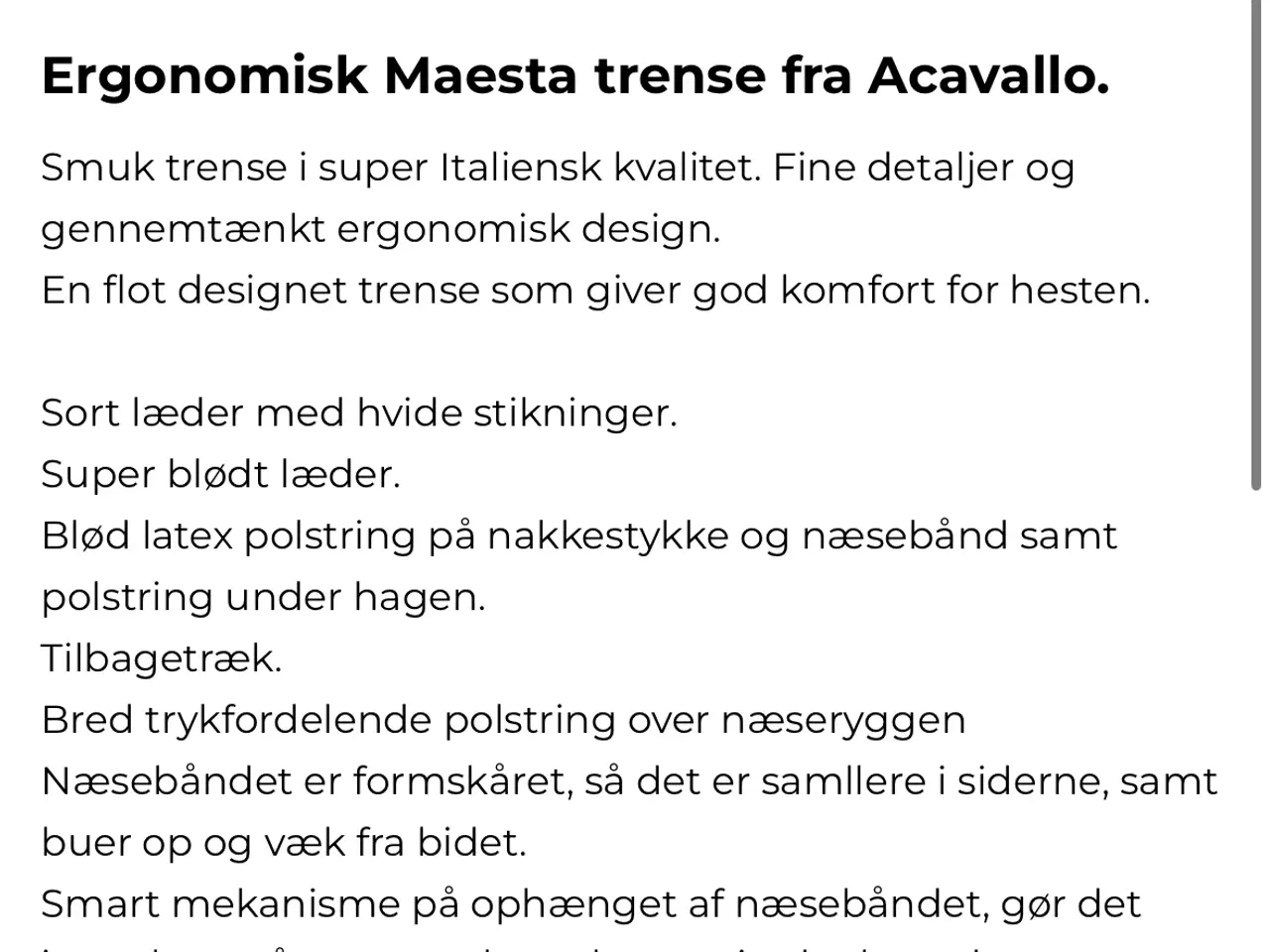 Billede 10 - Ergonomisk Maesta trense fra Acavallo.