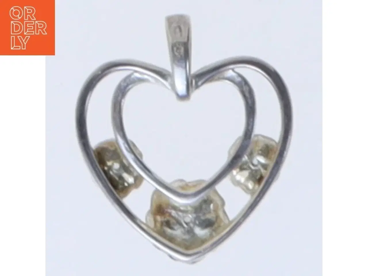 Billede 3 - Hjerteformet vedhæng med blomster (str. 2,5 cm)