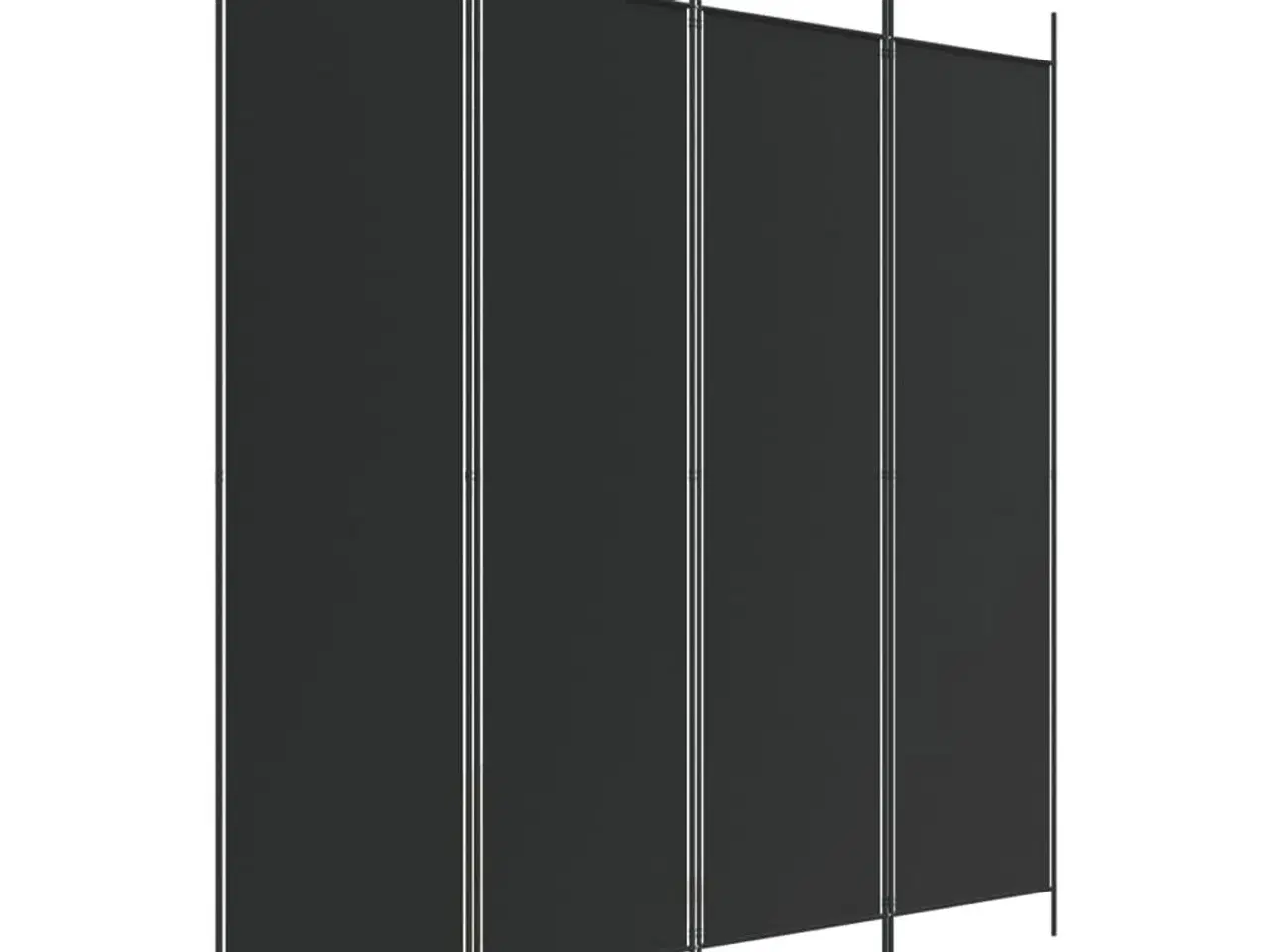 Billede 2 - 4-panels rumdeler 200x200 cm stof sort