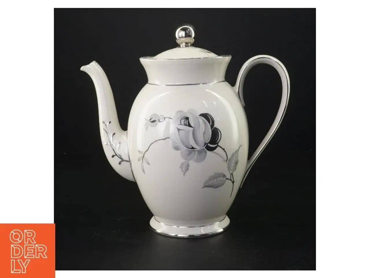Billede 1 - Kande med blomstermotiv og låg fra Københavns Porcellains Maleri (str. 21 x 13 cm)