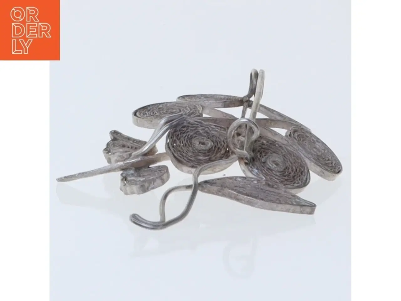 Billede 4 - Dekorativ fuglebroche i sølv (str. 5 cm)