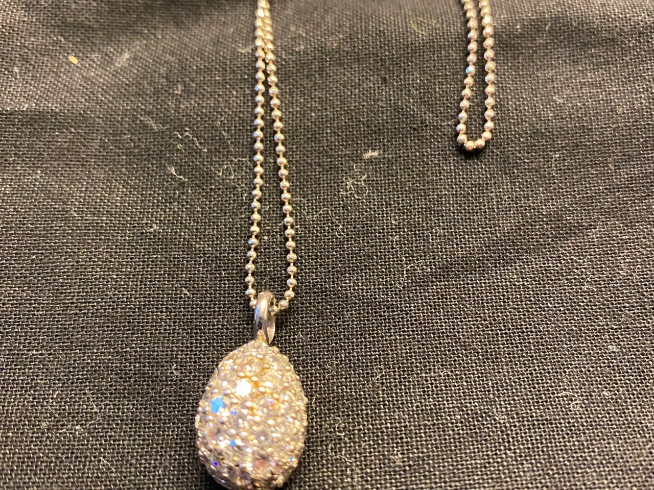 Billede 1 - Halskæde sølv m. zirkonia