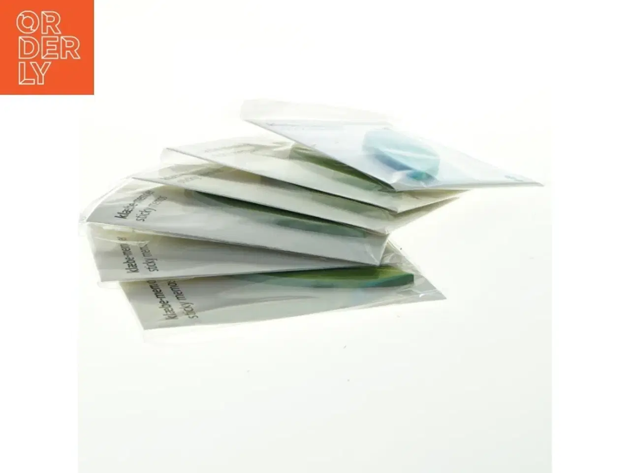 Billede 2 - Seks pakker selvklædende memoer (post-it notes) med bladmotiv (10 cm) 10 cm)