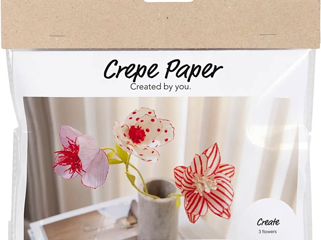 Billede 1 - Mini DIY Kit til Crepepapirblomster - Pastelfarver