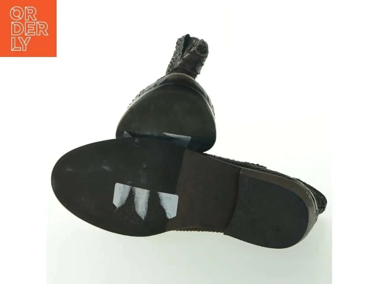 Billede 4 - Brune læderstøvler med krybdyr-mønster fra Bonpoint (str. 33 )