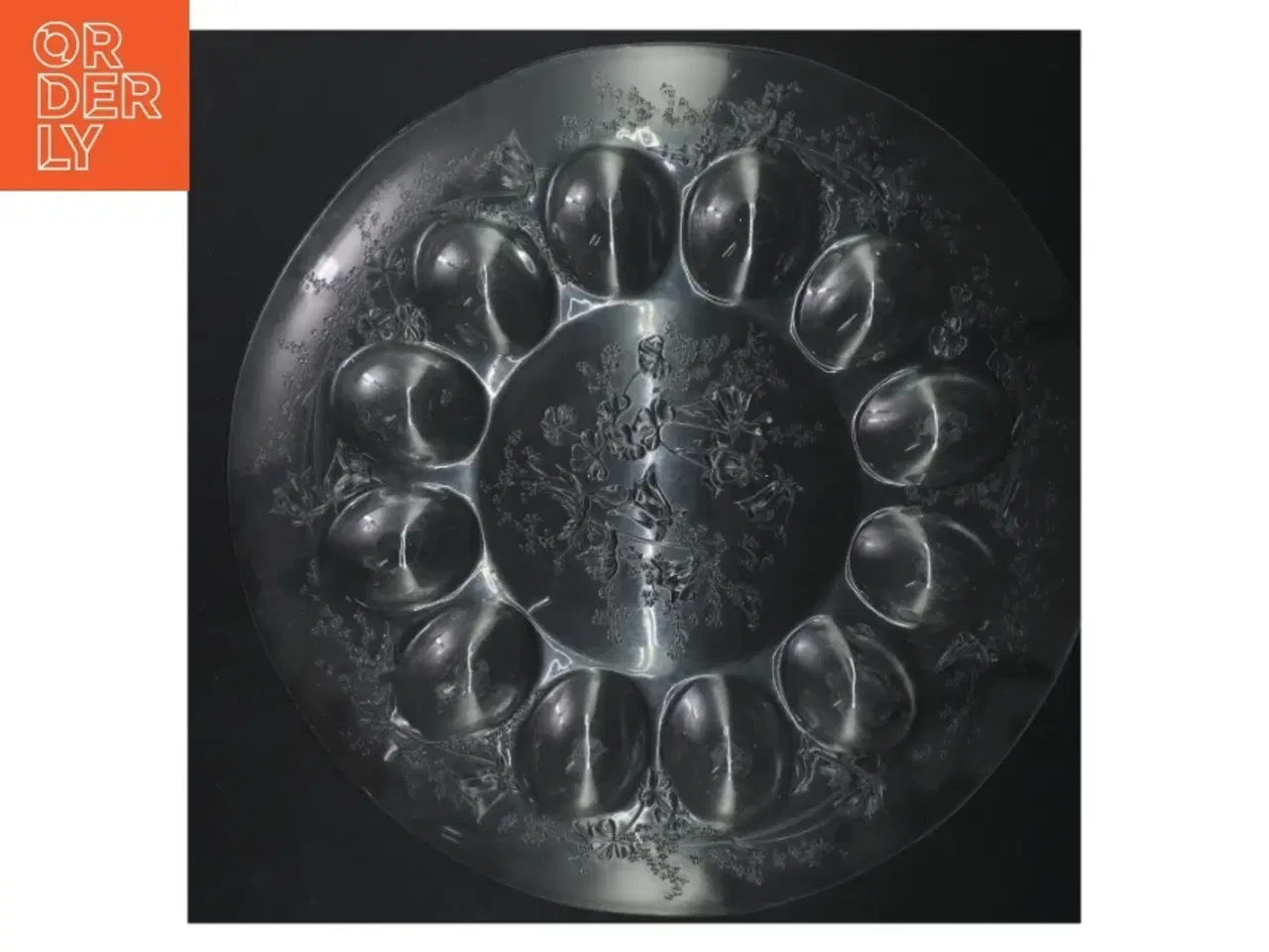 Billede 2 - Glasfad med blomstermønster (str. Ø 34 cm)