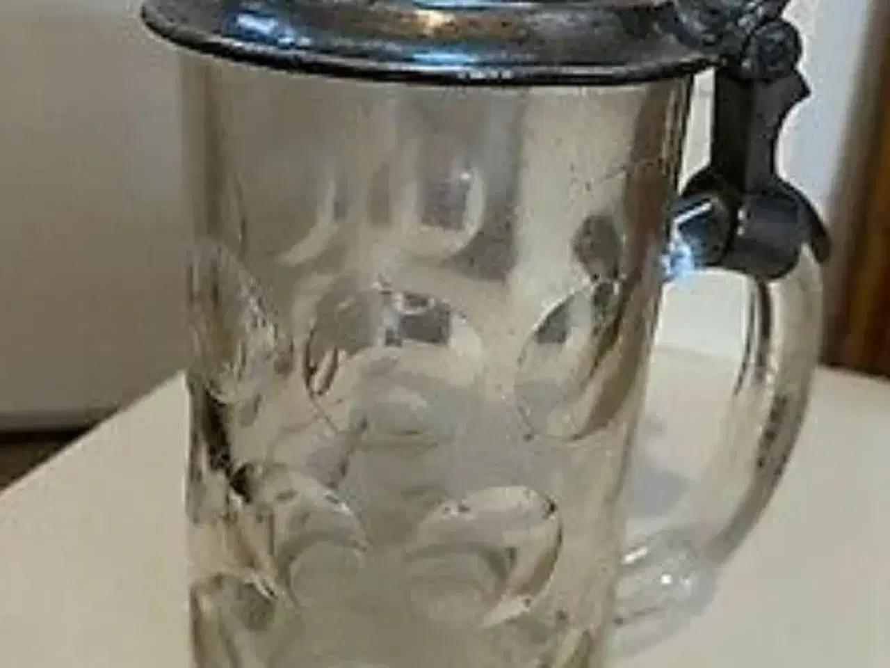 Billede 1 - ølkrus, glas / tin