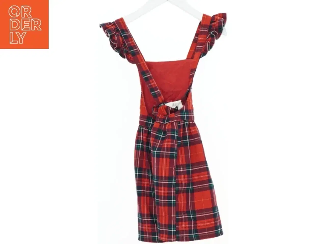 Billede 2 - Rød ternet kjole med flæser fra H&M (str. 116)