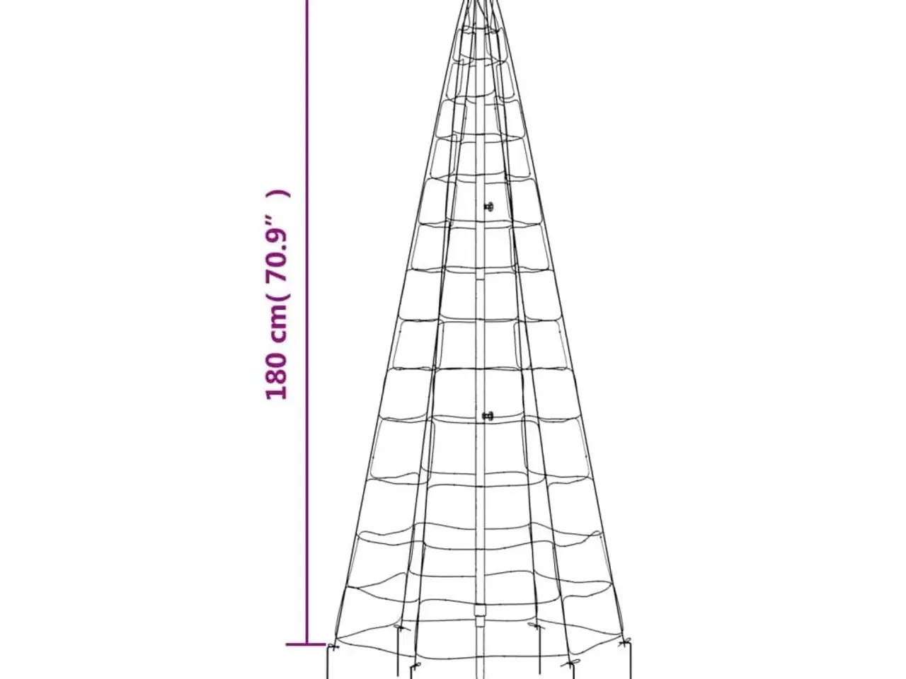 Billede 11 - LED-juletræ med spyd 220 LED'er 180 cm farverigt lys