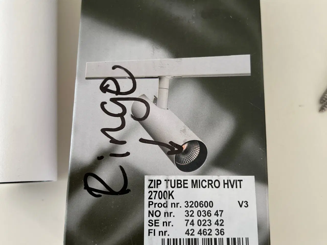 Billede 2 - Atelielampe - Spot Zip Tube Micro HVIT