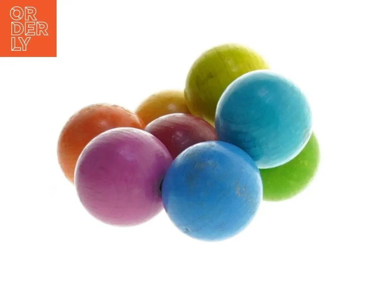 Billede 2 - Farverige kugler i træ (str. 11 cm)