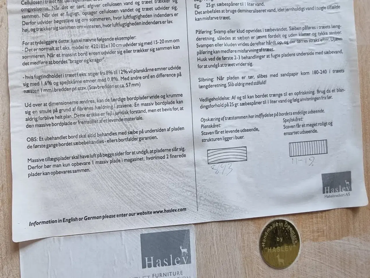 Billede 6 - Haslev spisebord i sæbebehandlet bøgetræ 
