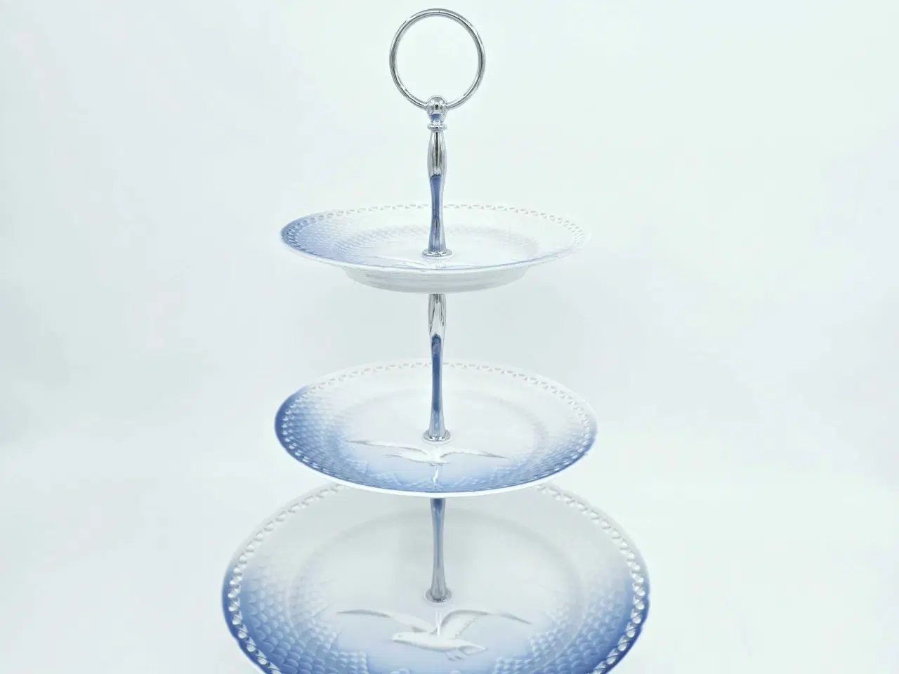 Billede 7 - Mågestel 3 etagers opsats uden guldkant Porcelæn 