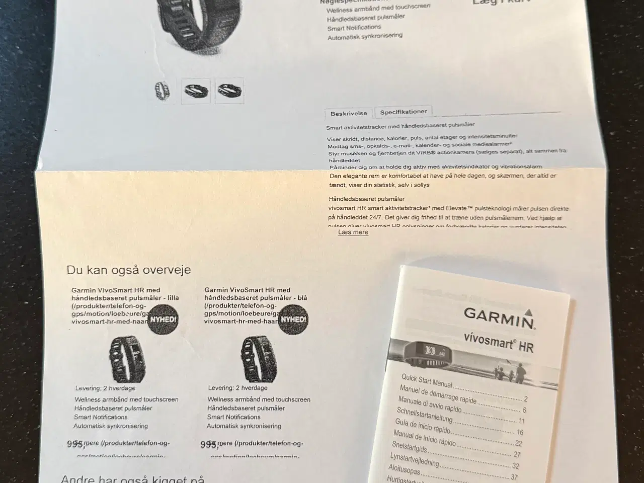 Billede 2 - Garmin VivoSmart HR med håndledsbaseret pulsmåler