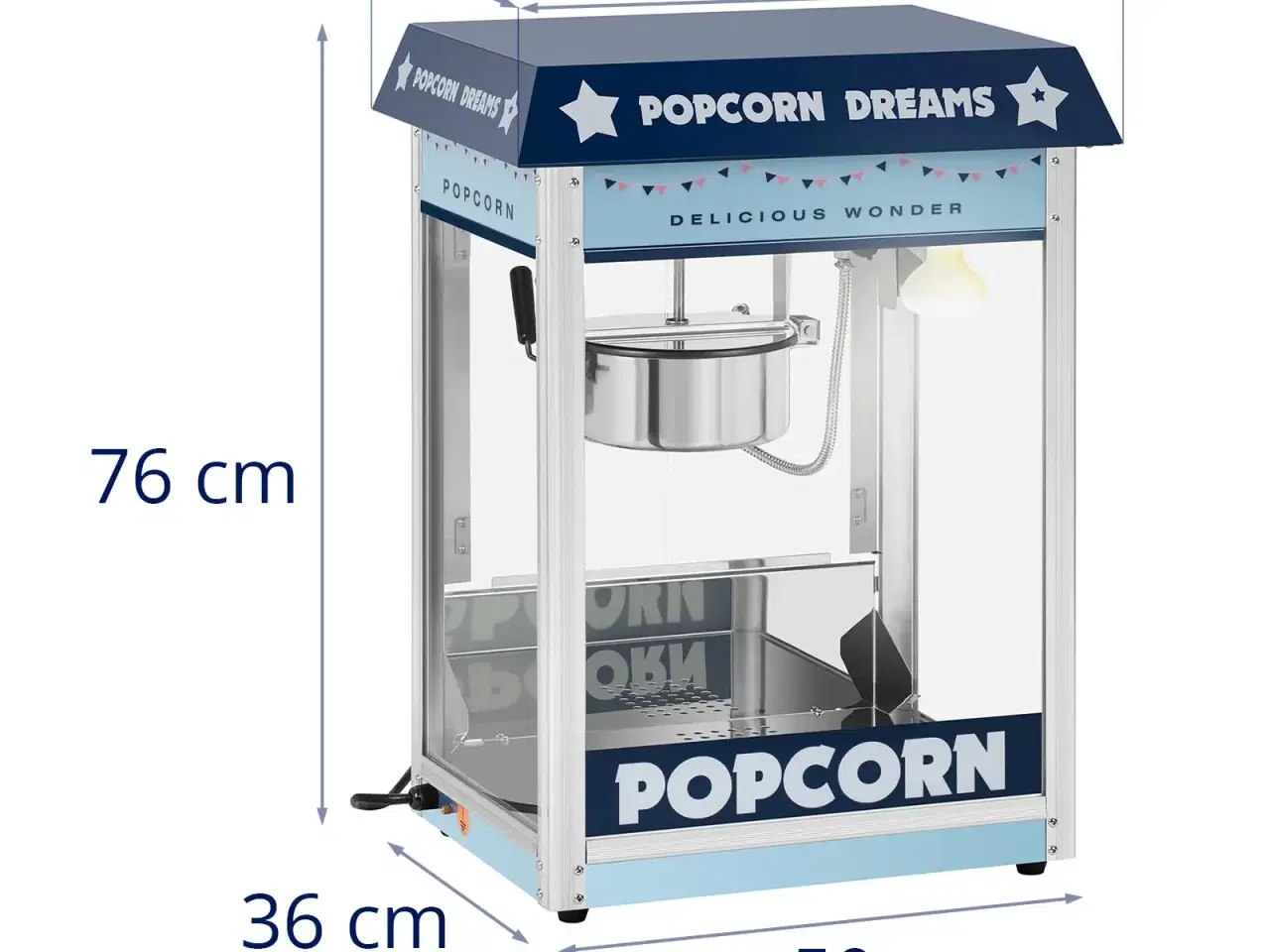 Billede 10 - Popcornmaskine 88 L – 1600 W – blå 56 x 42 x 77 cm