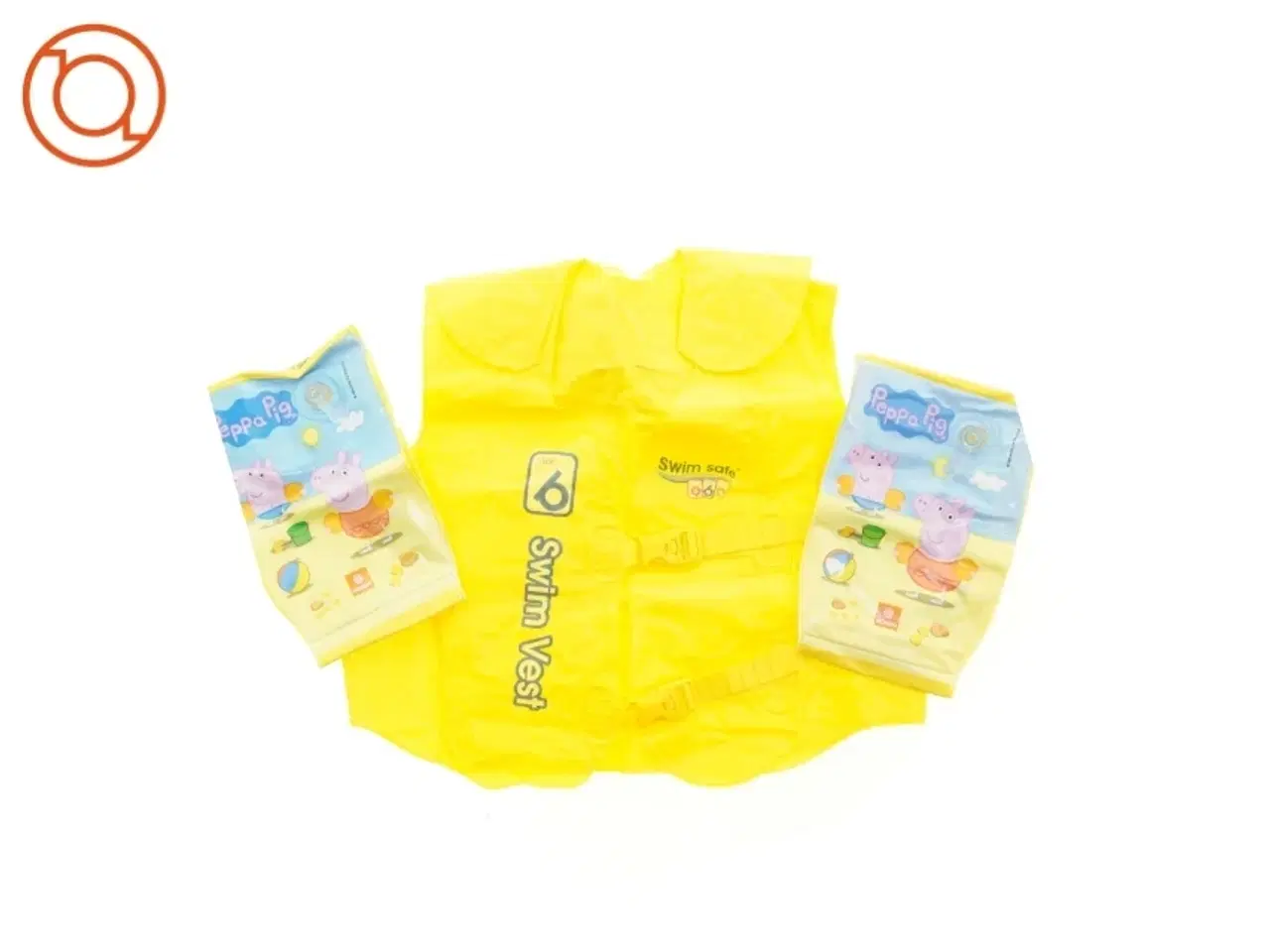 Billede 1 - Badevest og -vinger fra Peppa Pig (str. 46 x 40 cm og 23 x 15 cm)
