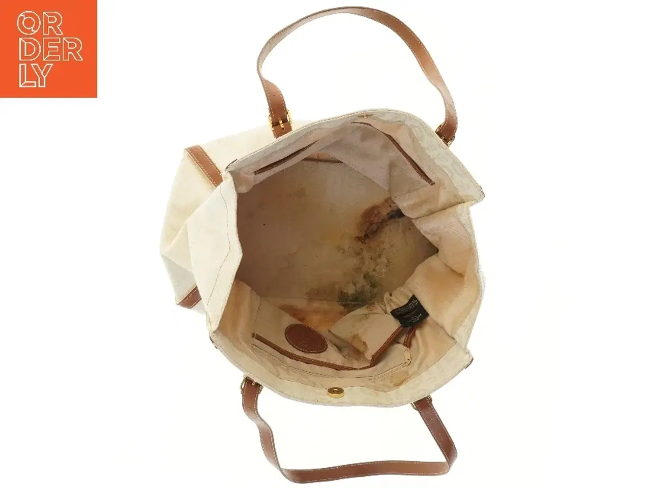 Billede 2 - Hvid canvas skuldertaske fra Etienne Aigner (str. 48x27 cm)