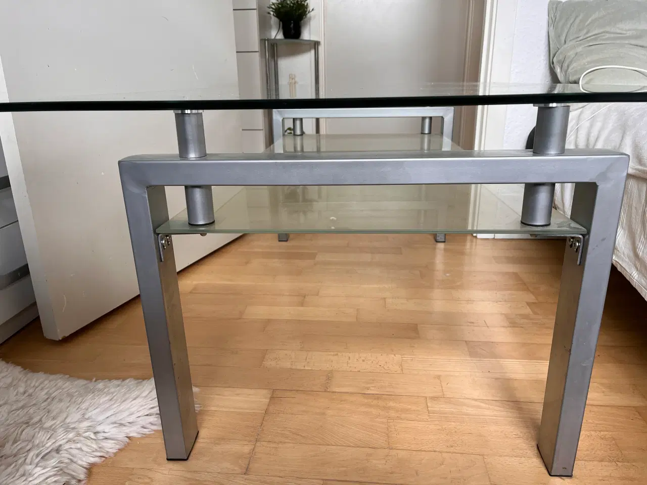 Billede 2 - Glasbord Rektangulært Metalben